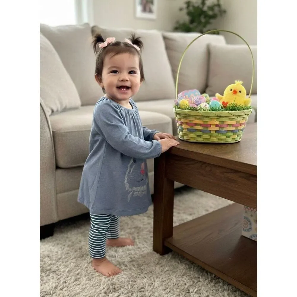 NEW pink chicken Infant 3-6 Months Blue Bunny Knit 2-piece Outfit
